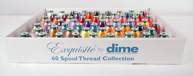 Exquisite® Thread Assortment Bundle - 60pk 1k Meter Spools + Thread Ra